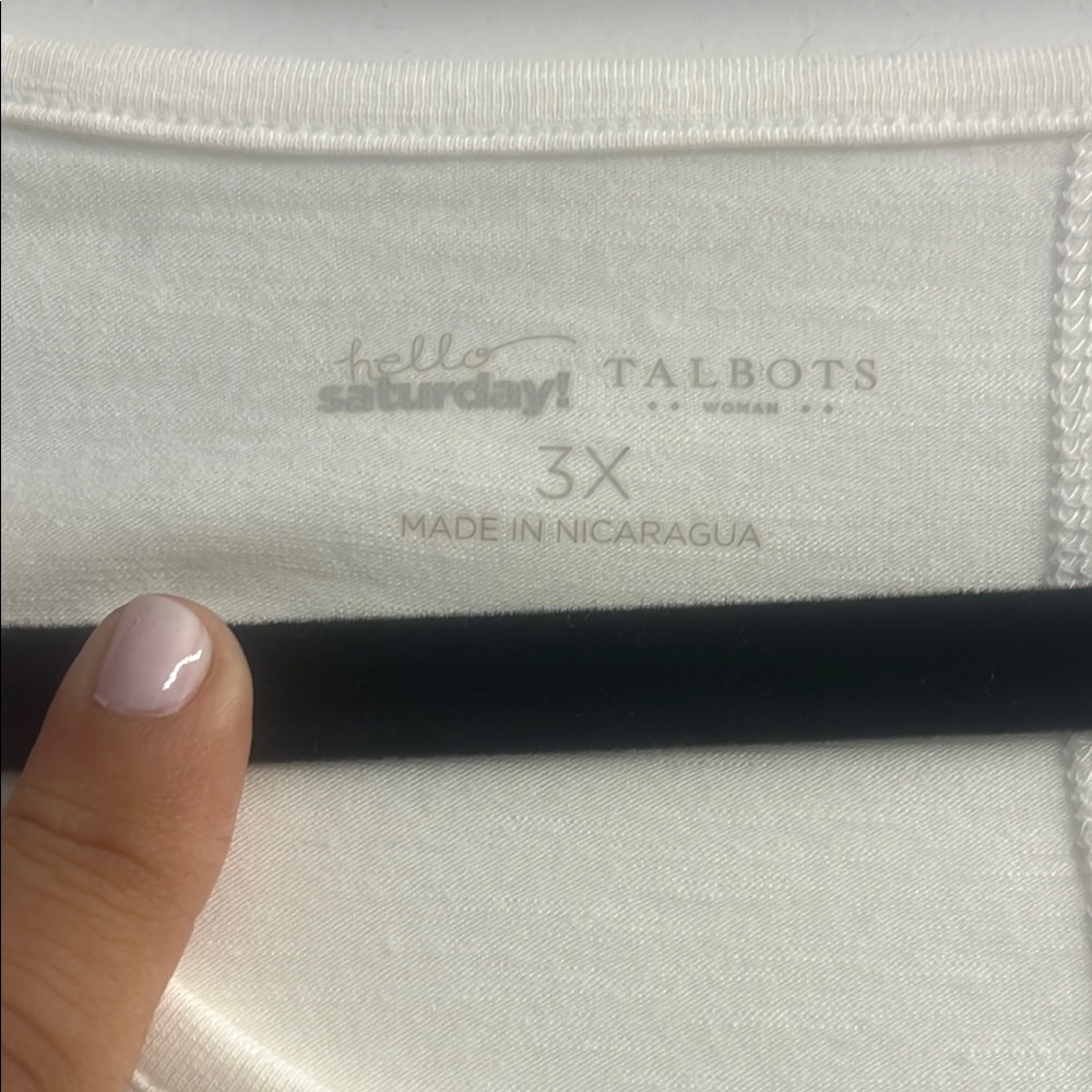 Talbots White T-Shirt 3X NWT - Picture 3 of 4